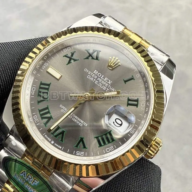 ARF factory Rolex Logbook super A dark gray disk 41mm intermediate gold five rows of links 126333 side actual photo
