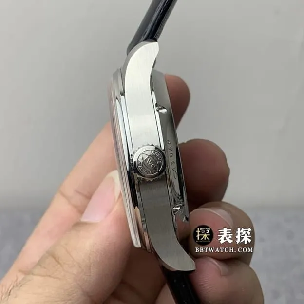 YL factory IWC watch men's Portugal top-tier watch white dialtourbillonleather strap model pictures and prices side live photo