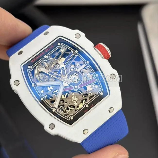 collectible watch UMI factory Richard Mille hollow plate white shell mechanical RM67-02front live photo