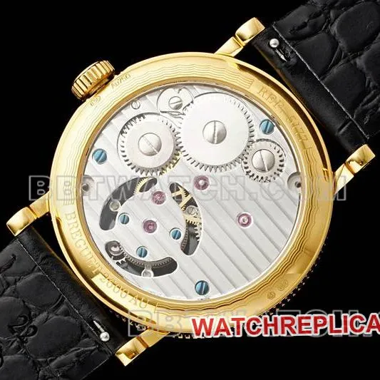 Breguet top-tier watch RMS factory classic silver white dialtourbillonyellow gold mechanical leather strap model front live photo