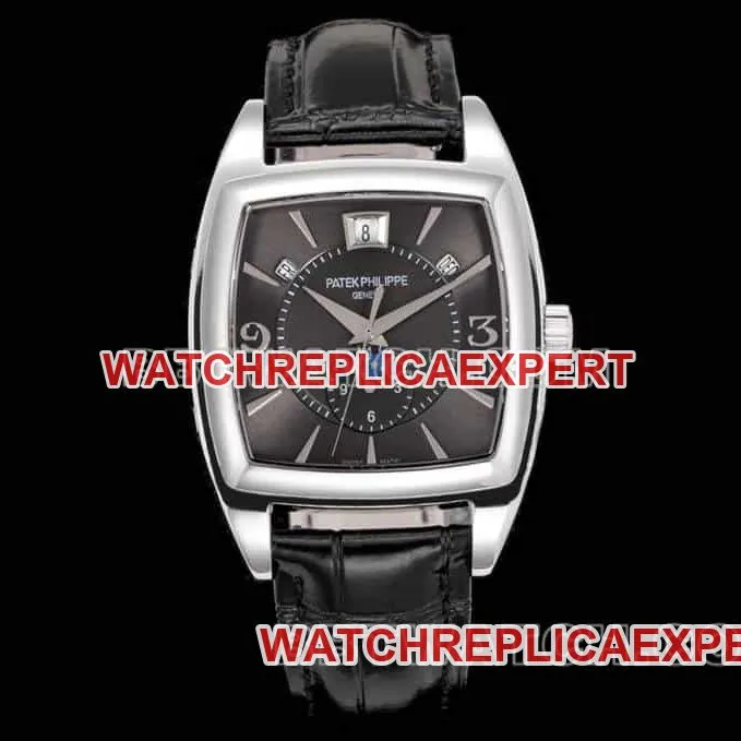 TW factory Patek Philippe complex function timepiece top-tier dark gray plate leather strap model 5135caseback live photo