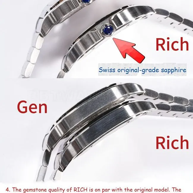RF factory Cartier hollow Santos top-tier watch comparison Genuine difference