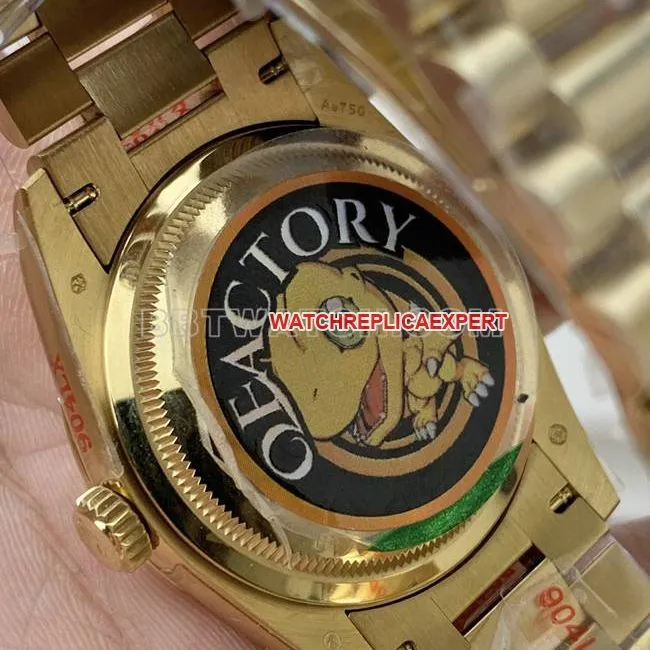 QF factory collectible watch Day-DateRolexgreen dialyellow gold36mmfront live photo
