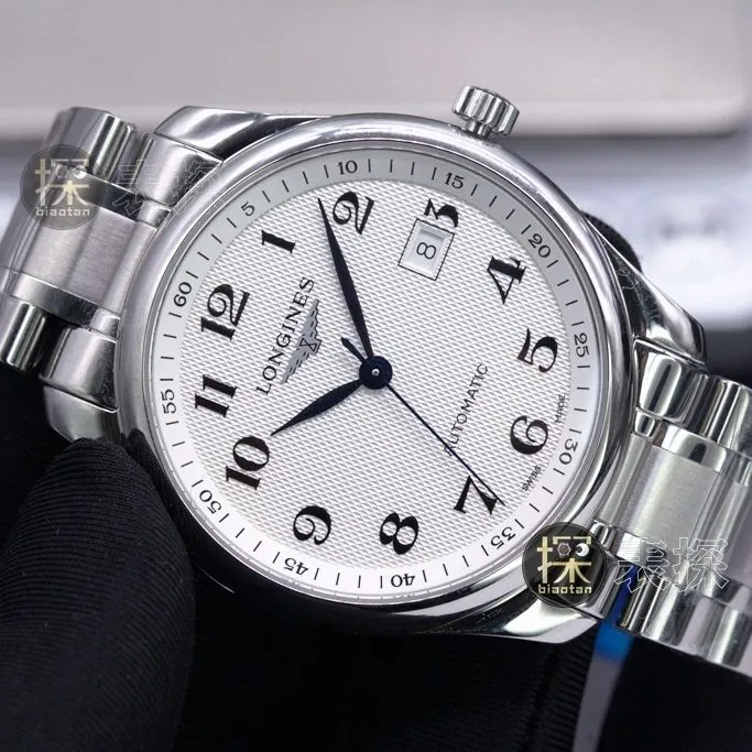 ky factory famous craftsman 2892Longines1:1replica watch white dialsteel bracelet front view