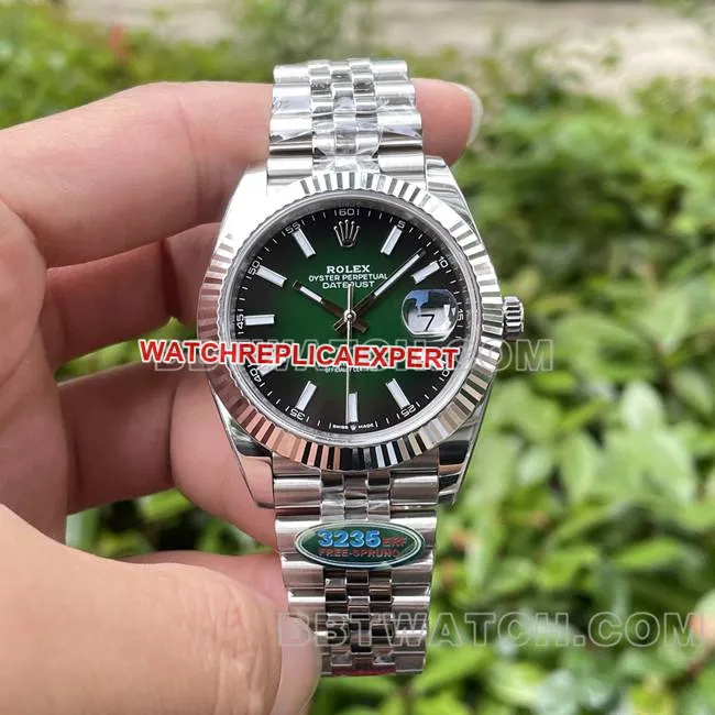 collectible watch log ERF factory Rolexgreen dial3235 mechanical 41mmclasplive photos