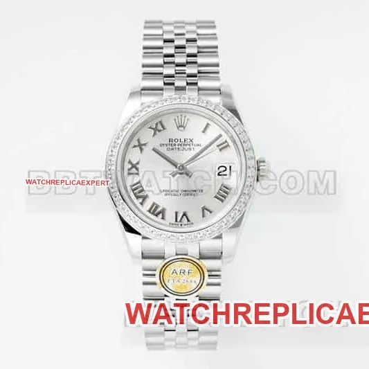ARF FactoryRolex log top-tier 1:1super silver gray plate Roman numerals 31mm five grid link 278384caseback live photo