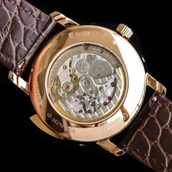 top-tier watch Vacheron Constantin men's brown plate brown belt Loft Craftsman series leather strap watch front view