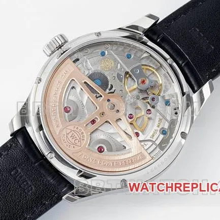 collectible watch APS factory Portugal IWC perpetual calendar blue dial black braceletfront live photo