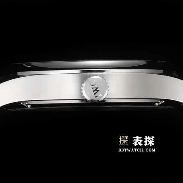 Portuguese IWC1:1replica watch men's silver white dialtourbillonleather strap model side live photo