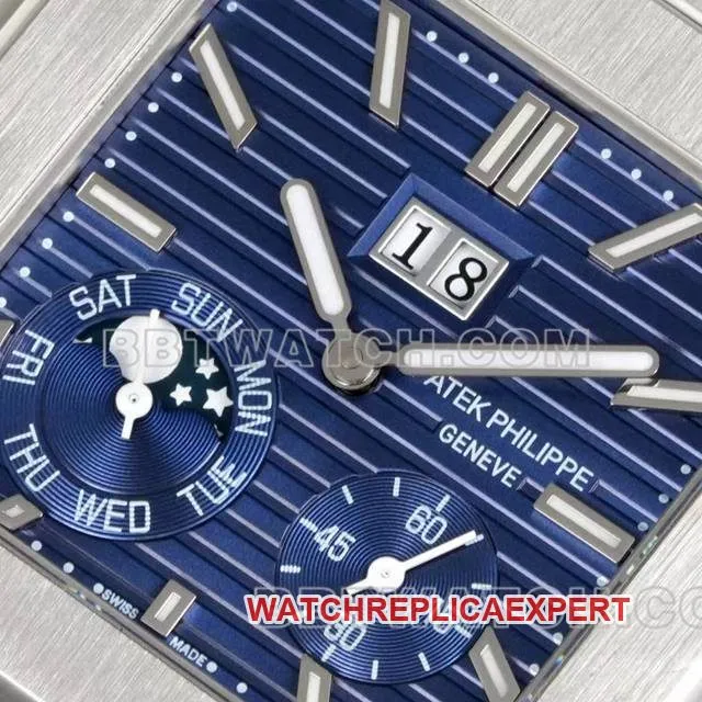Patek Philippe watch 3k factory 45mmblue dial240psmovementsteel bracelet model 5822caseback live photo