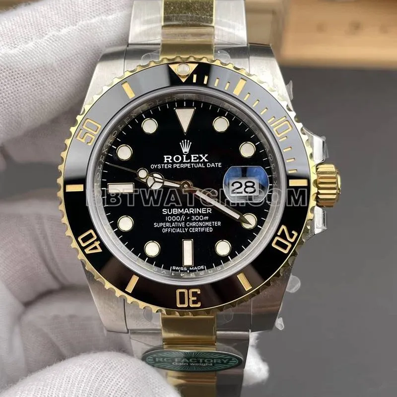 Rolex collectible watch RC factory Submariner40mm gold black Submariner3135movementbraceletlive photos