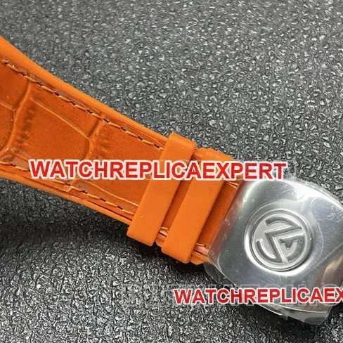 collectible watch V45 Franck Muller ABF factory blue dial orange leather braceletside live photo