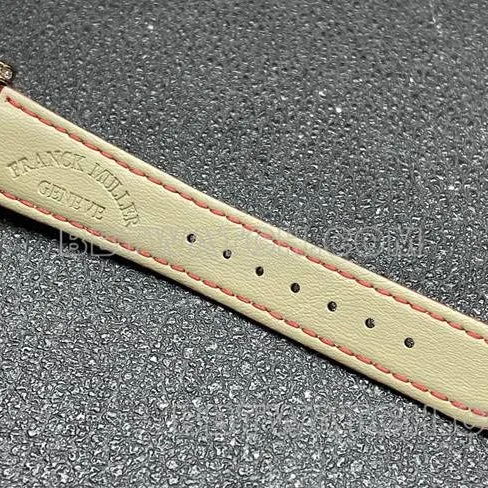 collectible watch frank mill quartz ABF factory black dial gold diamond bezel red leather braceletside live photo