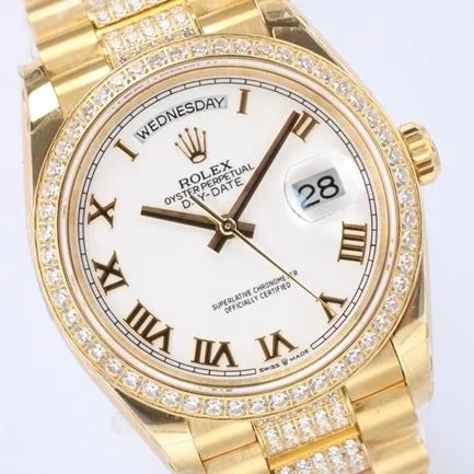 EW Factorytop-tier watch Rolex men's white dial 2021 new mechanical day display Datejust watch side view
