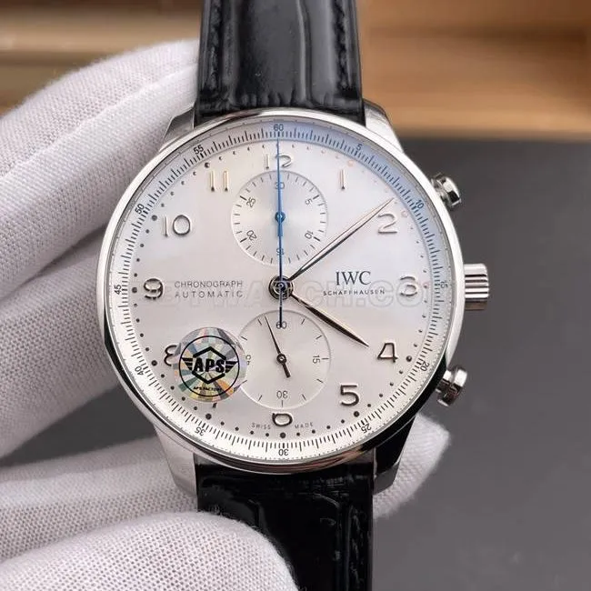 1:1replica watch Portugal APS factory IWC silver white dial gold needle clasplive photos
