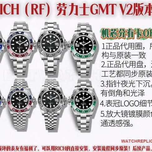 1:1replica watch RICH factory GMT-MasterRolexBatman bezel126710lumelive photos