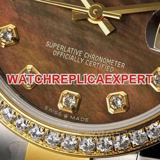 ARF FactoryRolex log top-tier 1:1high-quality black mother-of-pearl disc diamond bezel31mm gold three-lattice chain link278383side live photo
