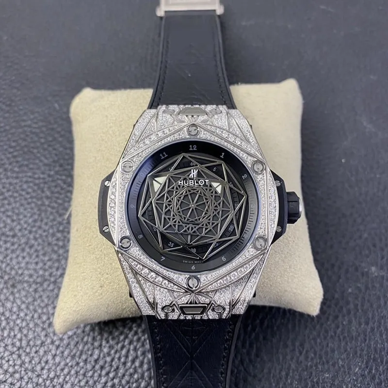 Hublot1:1 Hublot tattoo personalized full diamond watch front view