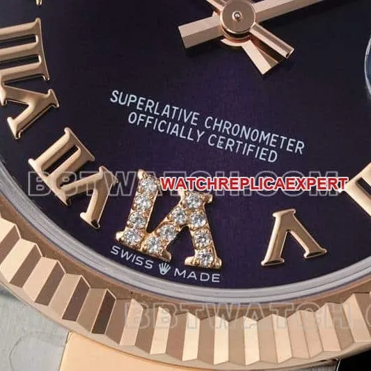ARF FactoryRolex log purple plate 31mm gold three-lattice chain link 278271braceletlive photos