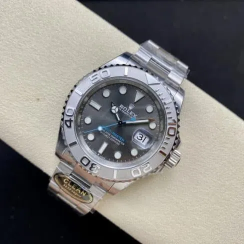 Top- C Factory Rolex Yacht-Master series black dial 3235 movement 904 stainless steel watch side view