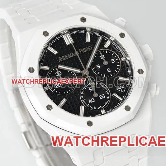 Audemars Piguet1:1replica watch APS factory Royal Oakblack dial mechanical white steel bracelet model 26240front live photo