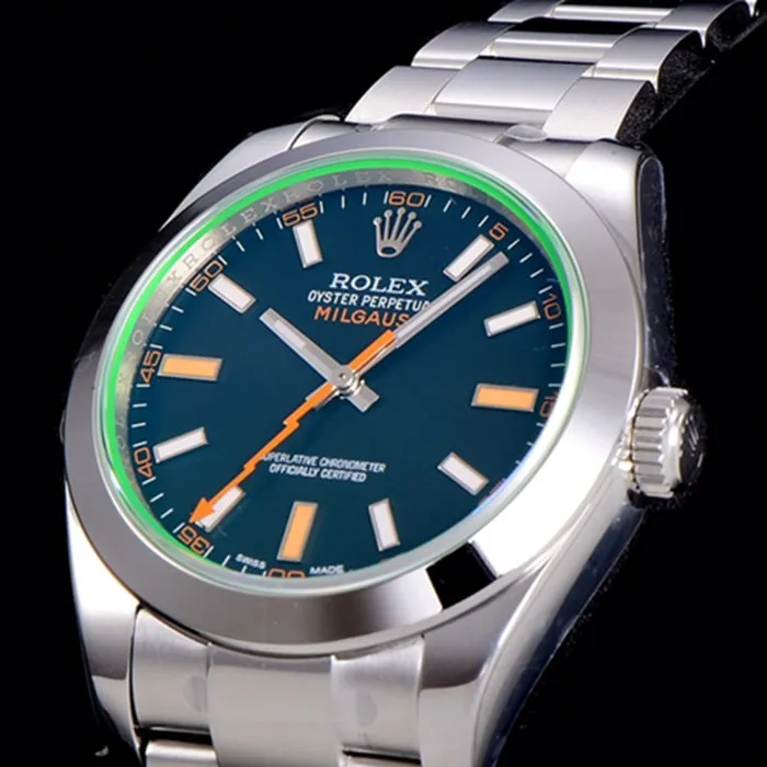 top-tier watch Rolex men's green dialsteel bracelet watch back cover picture