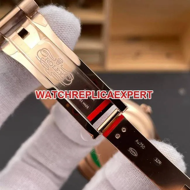 collectible watch CBD factory Day-DateRolex3255 mechanical rose gold smoked black dialfront live photo