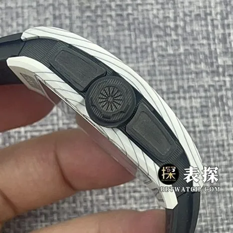 BBR factory Richard Mille men's RM 055 NTPT1:1super watch men's hollow disc rubber model pictures and prices side live photo