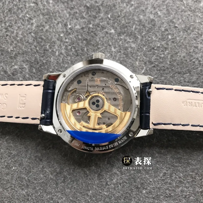 ZF FactoryJaeger-LeCoultre date 1:1super watch ladies silver dialmoon phaseleather strap model pictures and price caseback live photo
