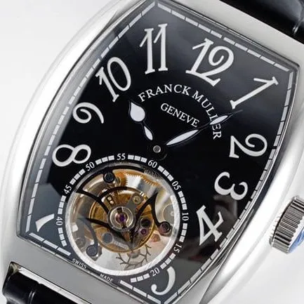 ABF factory top-tier Frank Muller high-quality watch men's black dial black belt leather strap manual mechanical tourbillonmovement picture