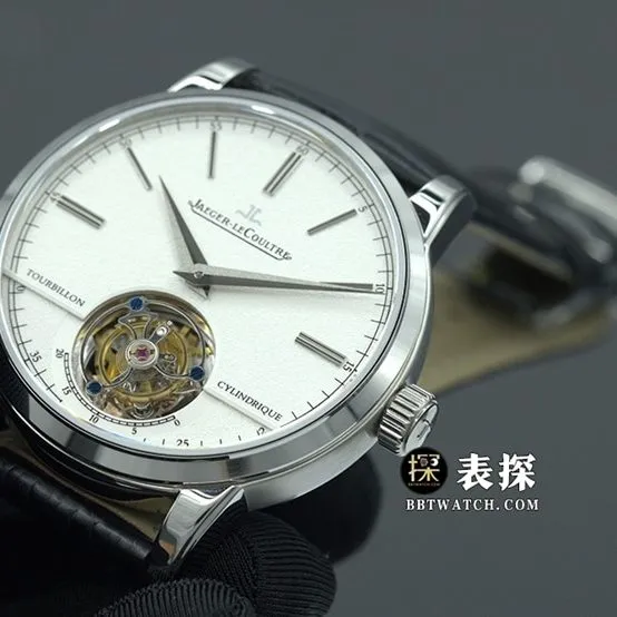R8 factory master Jaeger-LeCoultre1:1replica watch silver gray plate tourbillonleather strap model 5086420side live photo