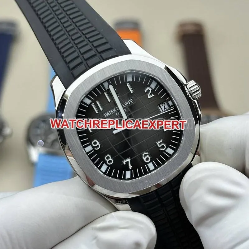 Patek Philippe watch BBF factory grenade black dial black rubber model 5167Acaseback live photo
