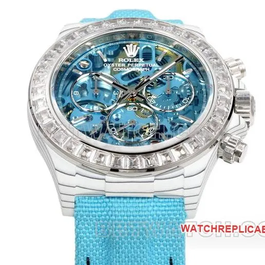 collectible watch DaytonaTW factory Rolex light blue dialdiamond bezel blue nylon braceletbraceletlive photos