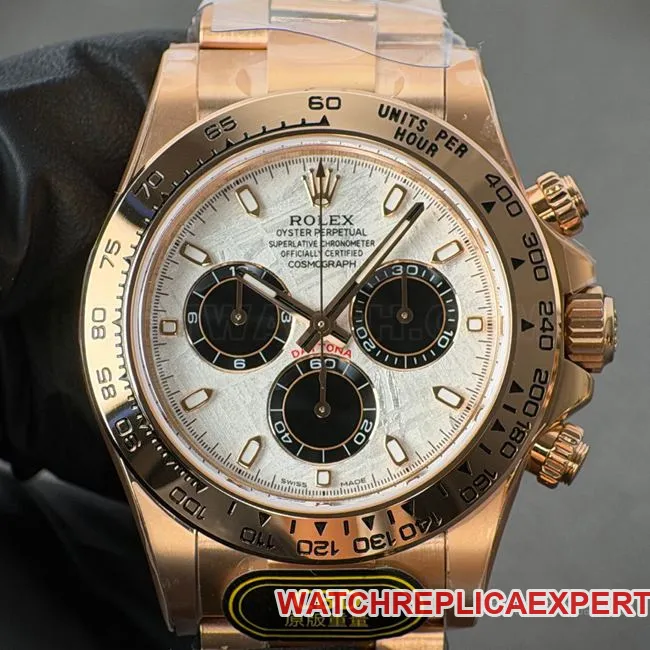 collectible watch DaytonaCBD factory Rolexrose gold case meteorite disc 4130front live photo