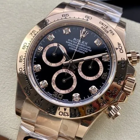 top-tier replicaBTRolex full rose goldDaytona4130 men's watch front view