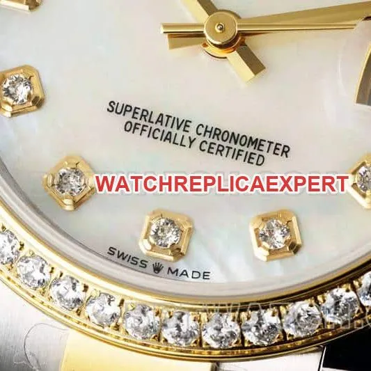 ARF factory Rolex Logbook super A imitation mother-of-pearl disc diamond ring 31mm intermediate gold three-compartment link 2783383 back actual photo