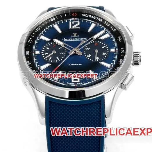 1:1replica watch Jaeger-LeCoultre Beichen blue dial mechanical blue rubber model side live photo