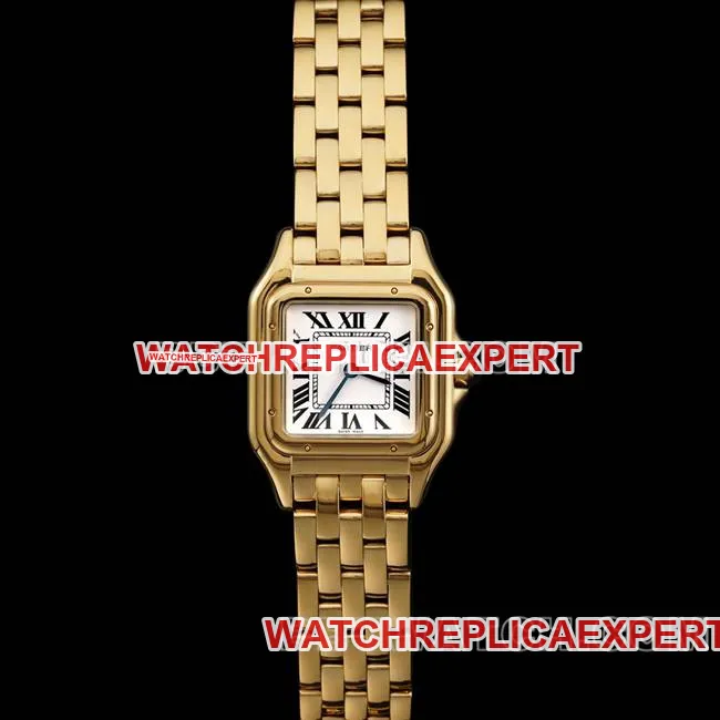top-tier watch cheetah BBa factory Cartierwhite dialyellow goldsteel braceletquartzfront live photo