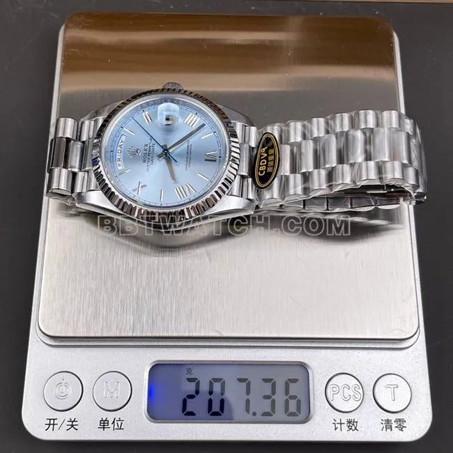collectible watch CBD factory Day-DateRolex3255 mechanical ice blue dial40mmfront live photo