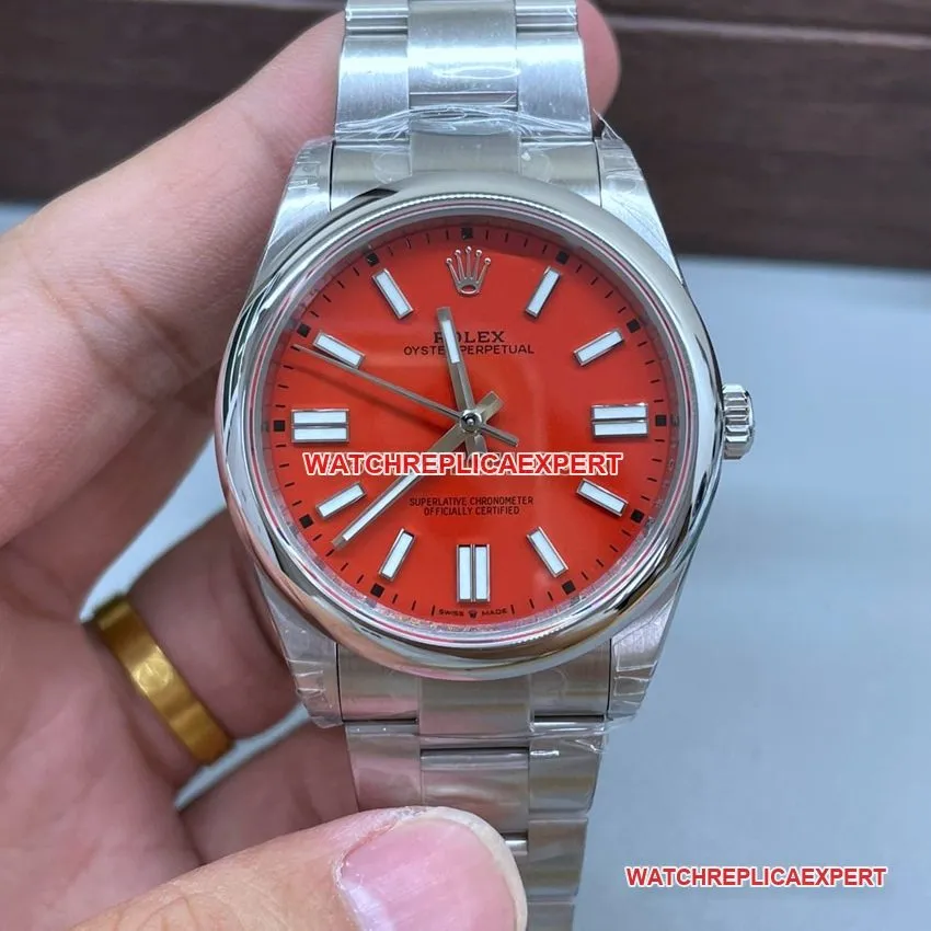 VS Factory Rolex Oyster Perpetual Super A 2024 New 41mm Red Dial m124300-0007 Front Real Shot Photo