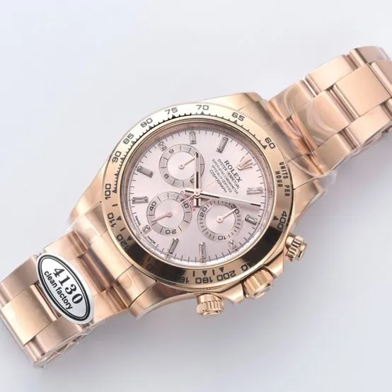 C Factory Daytona Rolex collectible watches rose gold plate steel strap models m116505-0017