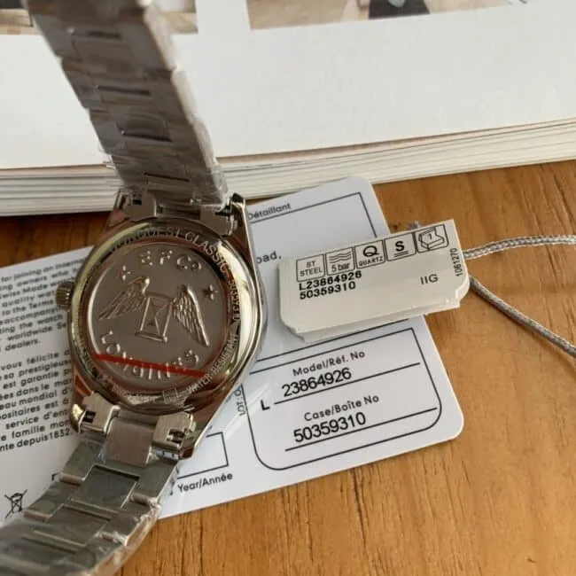 Longines Compaq series 8mm ultra-thin design three-color ready-made ladies quartz watch front view