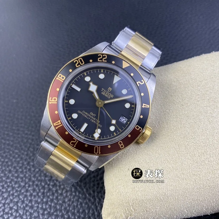 ZF Biwan Tudor1:1replica watch black dial root beer ring steel bracelet model M79833MN-0001clasp picture