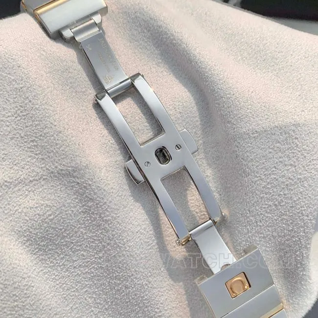 collectible watch OMEGA Constellation white dial gold diamond bezel 28mm quartz buckle real photo