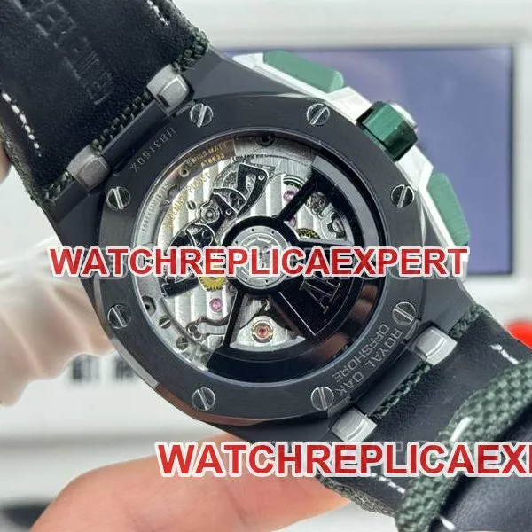 Audemars Piguet watch LS factory Royal Oak offshore type 43MM green dialchronograph mechanical rubber model 26420clasplive photos