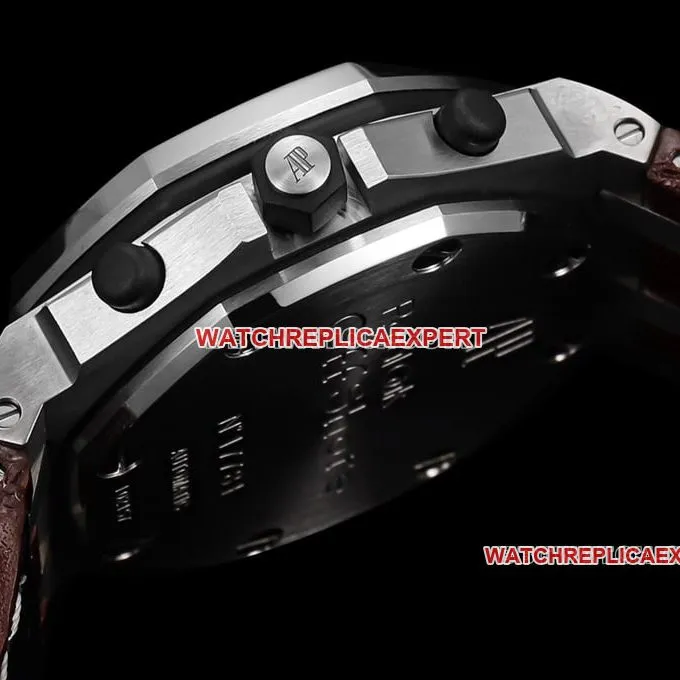 TW factory Audemars PiguetRoyal Oak offshore type 1:1super ivory white dialleather strap model 26470front live photo