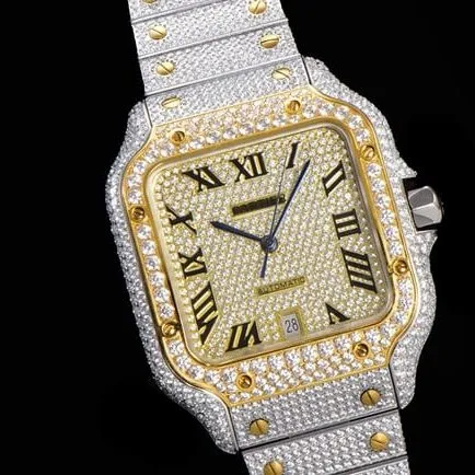 top-tier replicaCartierhigh-quality watch men's gold plate steel bracelet fully automatic movement starry sky tank series clasp picture