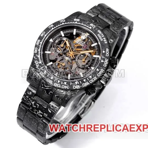 1:1replica watch TWF factory RolexDaytona carbon fiber modified custom yellow side live photo
