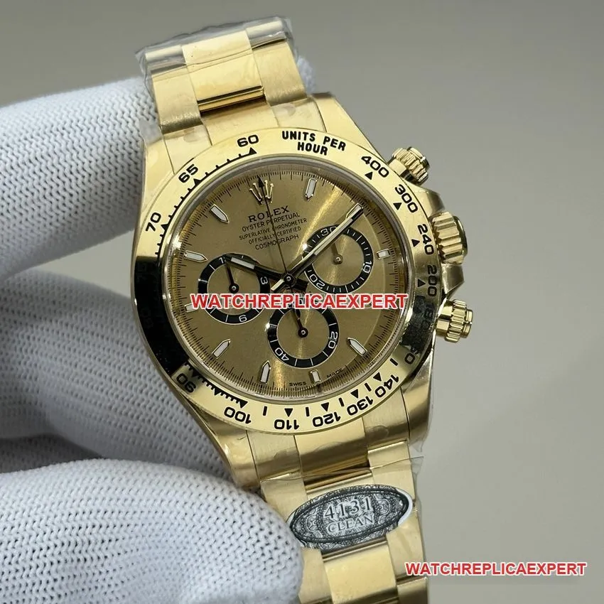 Clean FactoryRolexDaytonatop-tier gold plate all gold steel bracelet model 126508front live photo