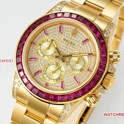 top-tier watch RolexPPM factory Daytona diamond bezel gold braceletcaseback live photo